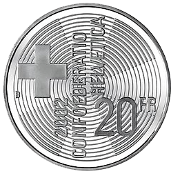2002, 20 Fr. Gedenkmünze &quot;50 Jahre Rettungsflugwacht&quot;