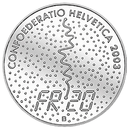 2003, 20 Fr. Gedenkmünze "Alpine Ski WM St.Moritz"
