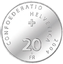 2004, 20 Fr. Gedenkmünze "Schloss Chillon"