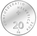 2004, 20 Fr. Gedenkmünze "Tre Castelli di Bellinzona"