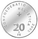 2005, 20 Fr. Gedenkmünze &quot;Kapellbrücke Luzern&quot;