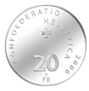 2006, 20 Fr. Gedenkmünze &quot;Bundeshaus&quot;