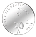 2006, 20 Fr. Gedenkmünze &quot;Bundeshaus&quot;
