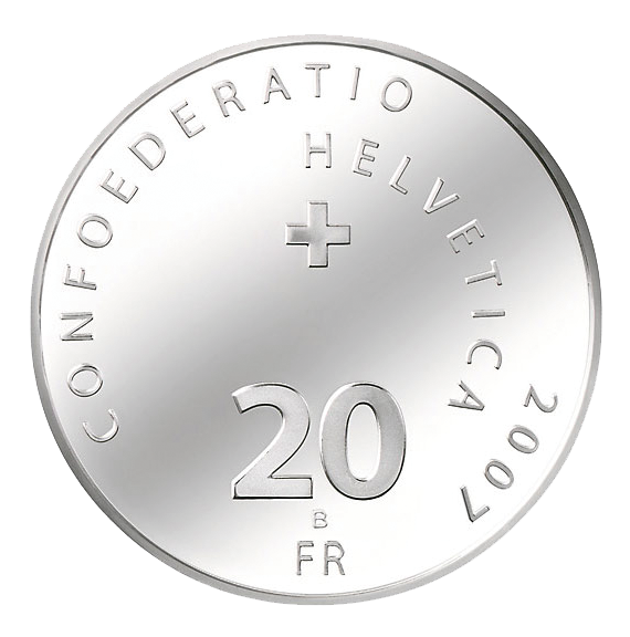 2007, 20 Fr. Gedenkmünze &quot;Munot Schaffhausen&quot;