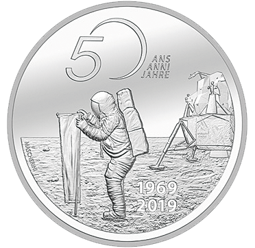 2019, 20 Fr. Gedenkmünze &quot;50 Jahre Mondlandung Apollo 11&quot;