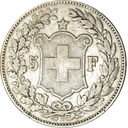 1892, 5 Fr. Silber Kursmünze Helvetiakopf