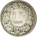 1850, 1 Fr. Silber-Kursmünze Sitzende Helvetia
