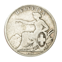 1862, 2 Fr. Silber-Kursmünze Sitzende Helvetia