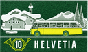 1953, 10 Rp. Alpenpost im Winter, Abart:&quot;Hauswand retouchiert&quot;
