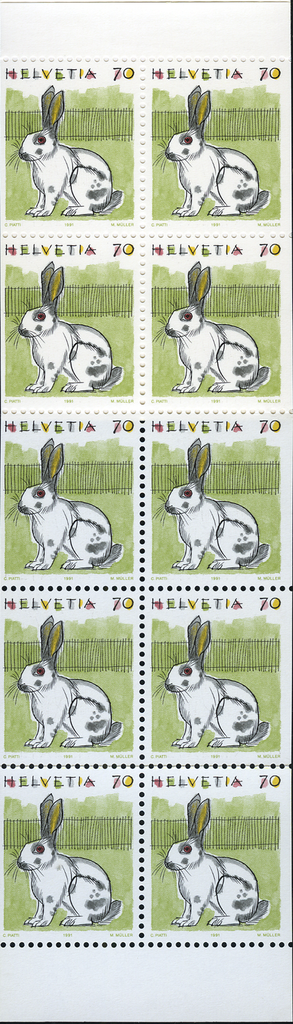 70 Rp.Kaninchen , "Stark verschobener Schnitt"