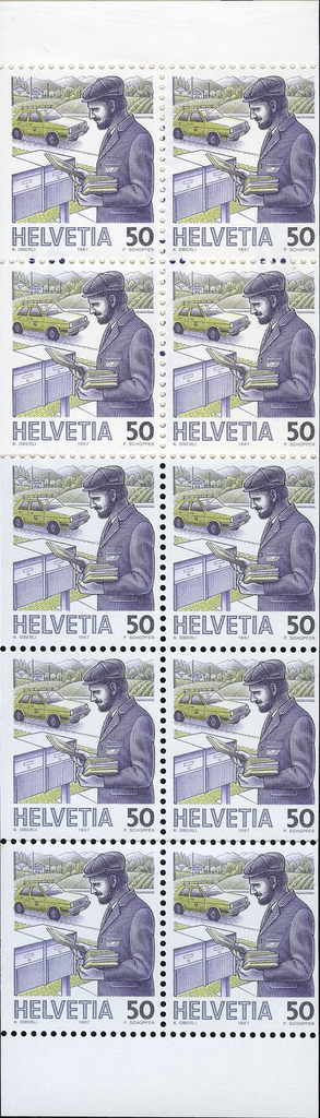 50 Rp. Postbote heute, "Stark verschobener Schnitt"