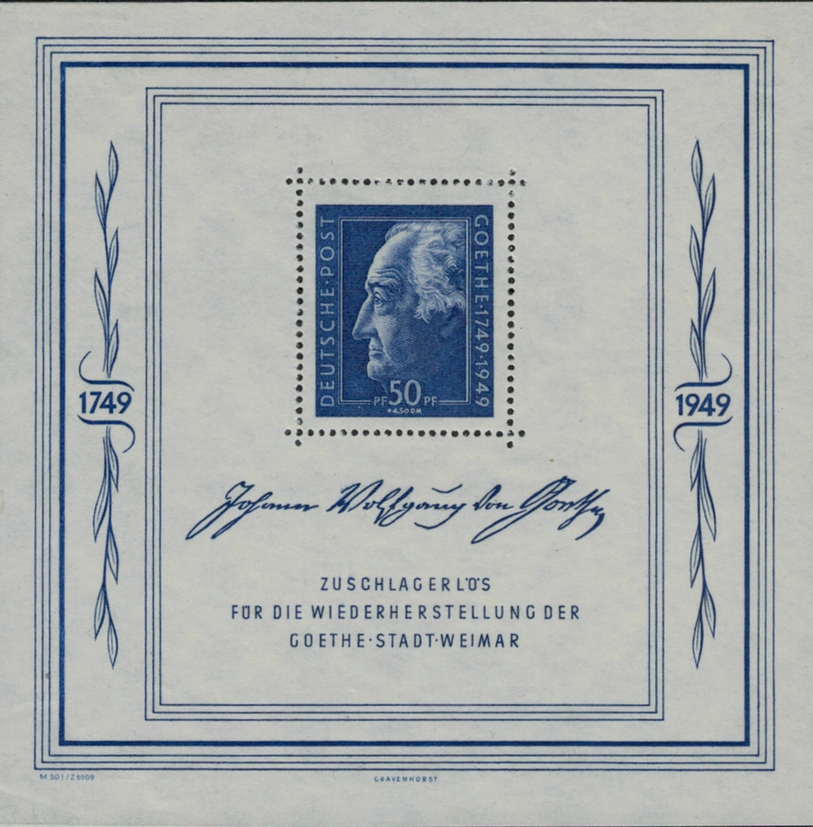 Sonderblock "Goethe" von 1949