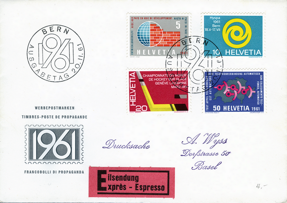 1961, Werbe- und Gedenkmarken