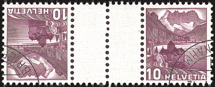 10+10 Rp. Schloss Chillon, rotlila