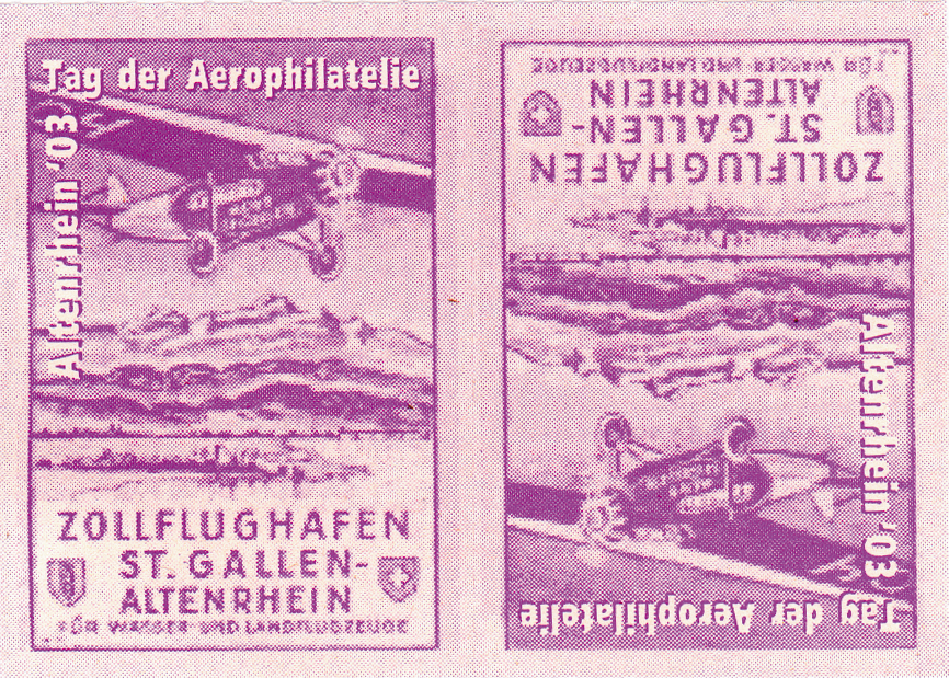 2003, Zollflughafen St. Gallen-Altenrhein, Kehrdruckvignette