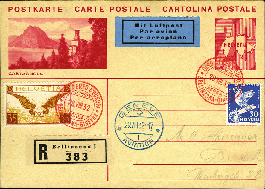 35 Rp. rotbraun-gelboliv