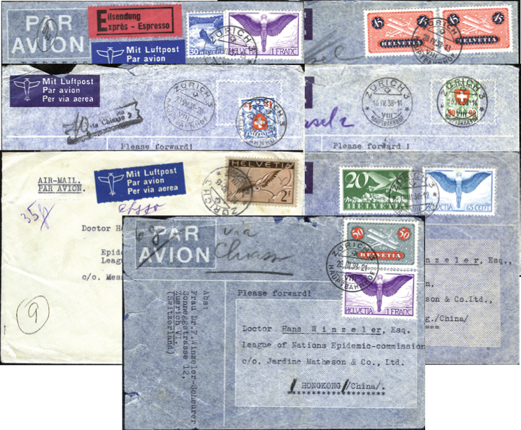 1937-1938 Spezialkollektion "Flugpost nach Hongkong"