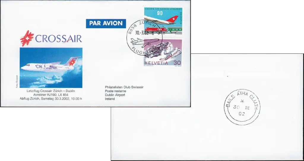2002, Swissair Letztflug Zürich-Dublin