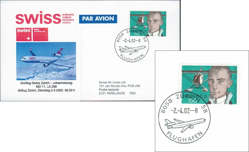 2002, Swiss Erstflug Zürich-Johannesburg