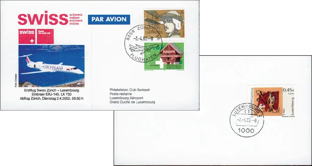 2002, Swiss Erstflug Zürich-Luxembourg