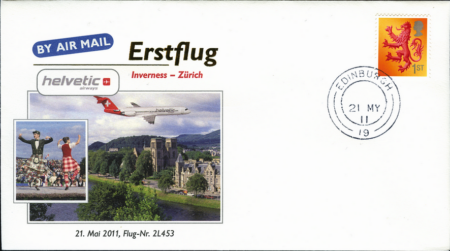 2011, Erstflug Helvetic Airways Inverness (Schottland) - Zürich