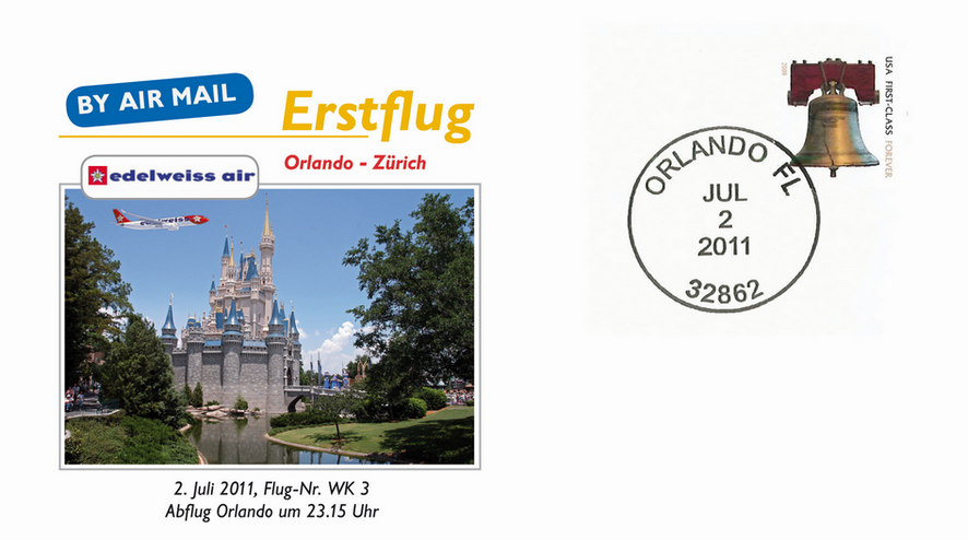 2011, Erstflug Edelweiss Airlines Orlando - Zürich