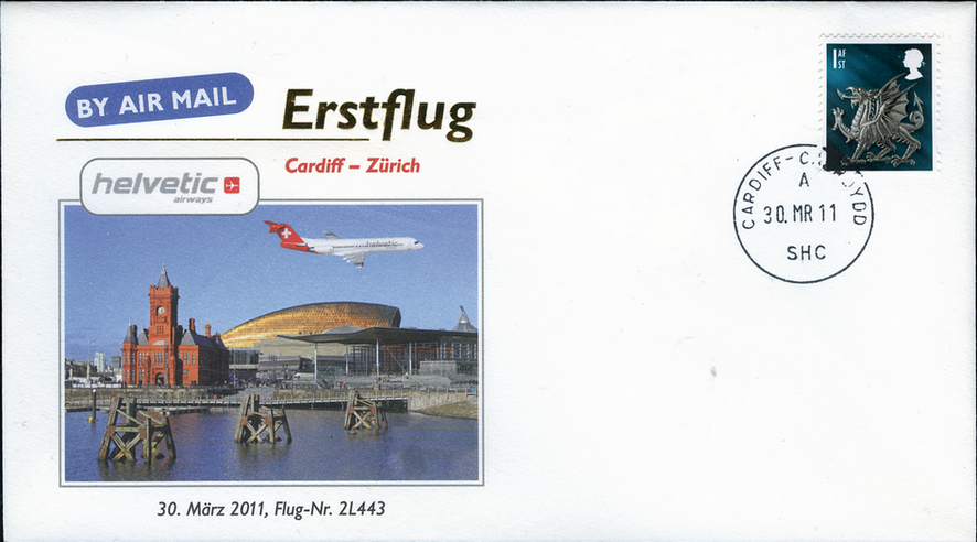 2011, Offizieller Helvetic Airways - Erstflug Cardiff (Wales) - Zürich