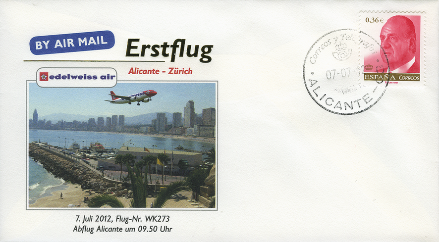 2012, Erstflug Edelweiss Airlines Alicante-Zürich