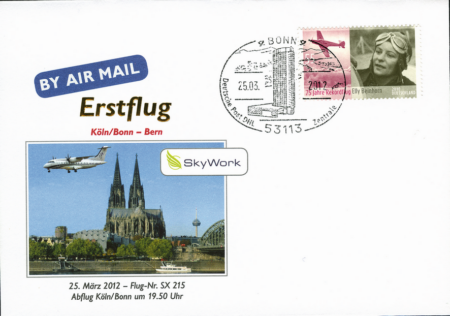 2012, Erstflug "Skywork" Köln-Bonn-Bern
