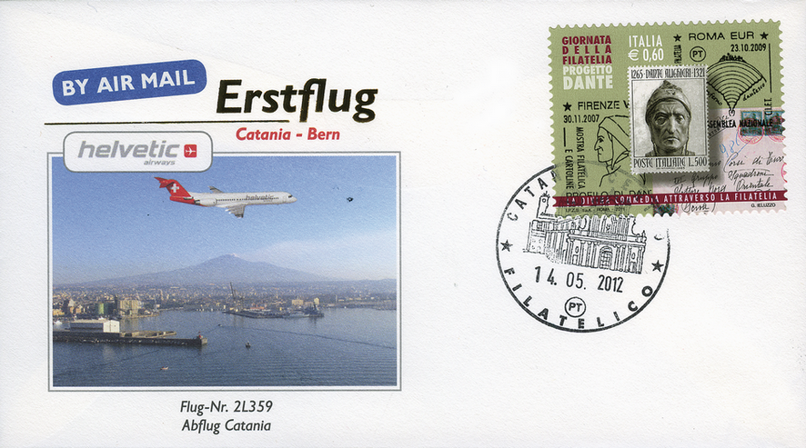 2012, Erstflug Helvetic Airlines Catania-Bern
