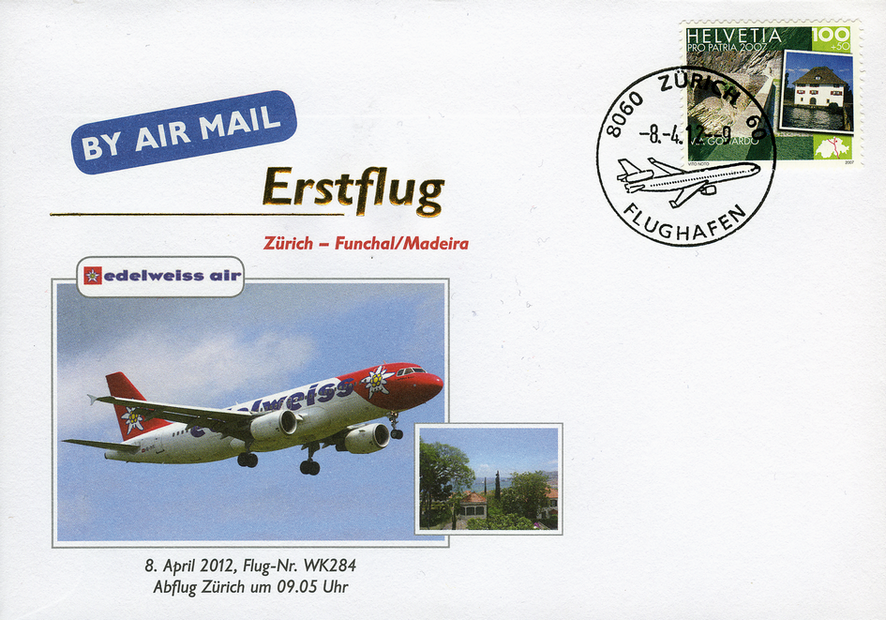 2012, Erstflug Edelweiss Airlines Zürich-Funchal