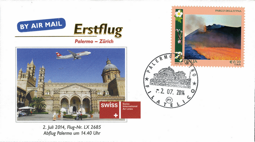 2014, Erstflug Swiss Airlines Palermo-Zürich