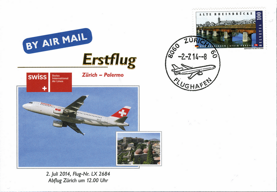 2014, Erstflug Swiss Airlines Zürich-Palermo