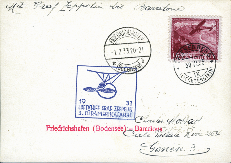 1933. 3. Südamerika-Fahrt, Abwurf Barcelona