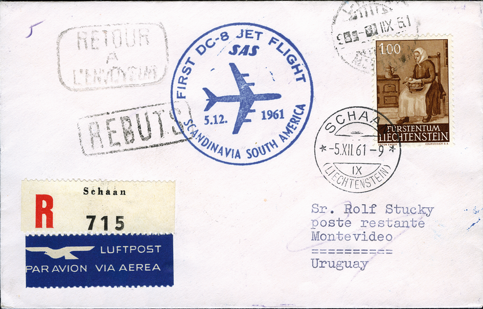 1961, Genf - Montevideo ab Liechtenstein