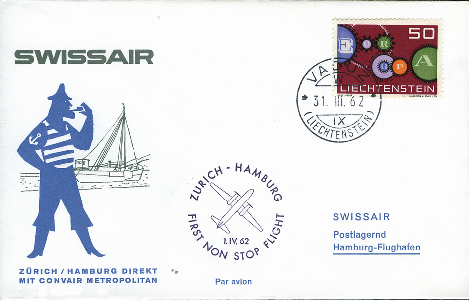 1962, Zürich - Hamburg ab Liechtenstein