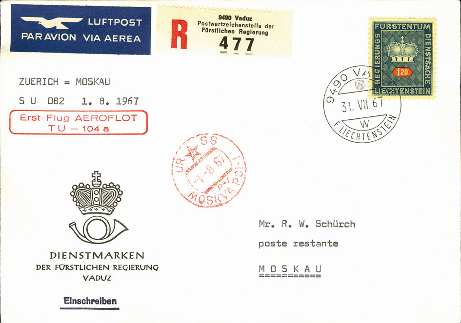 1967, Zürich - Moskau ab Liechtenstein