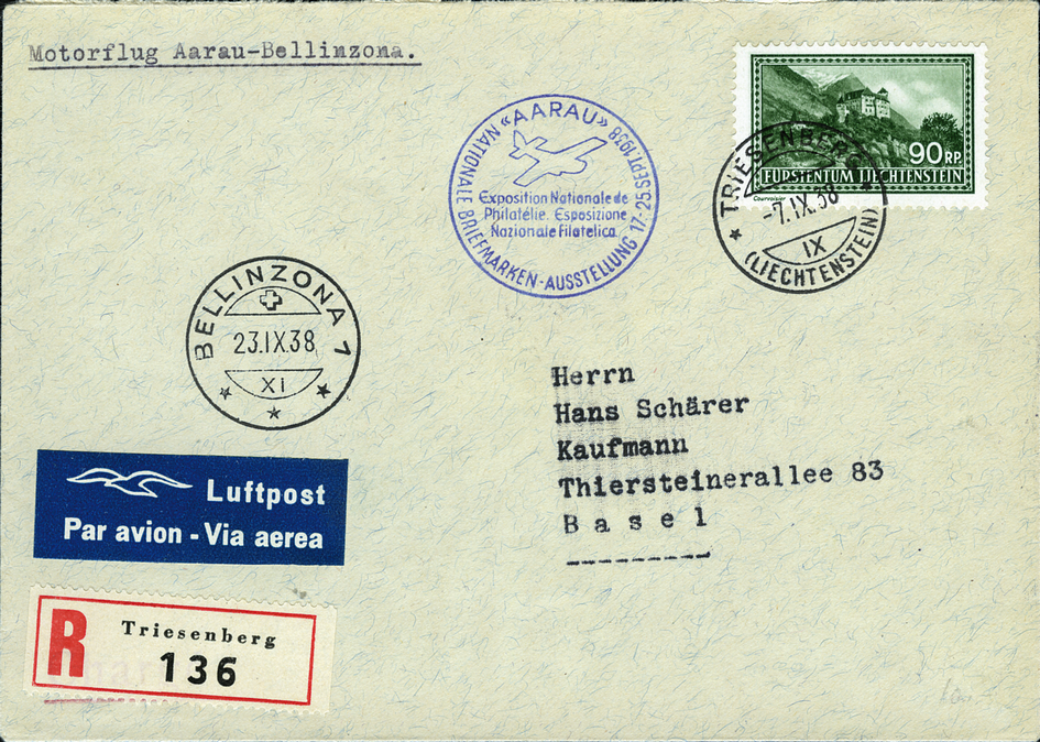 1938, Aarau - Bellinzona - Aarau, Aarau - Bellinzona ab Liechtenstein