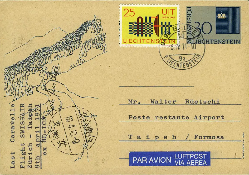 1971, Zürich - Taipeh, ab Liechtenstein