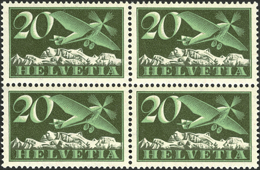 20 Rp. Flugzeug, grün-blaugrün