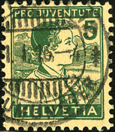 5(+5) Rp. Appenzeller Knabe, "Sämisch (bläulich)"