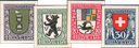 1925, Kantons- und Schweizer Wappen, Probedruck-Serie
