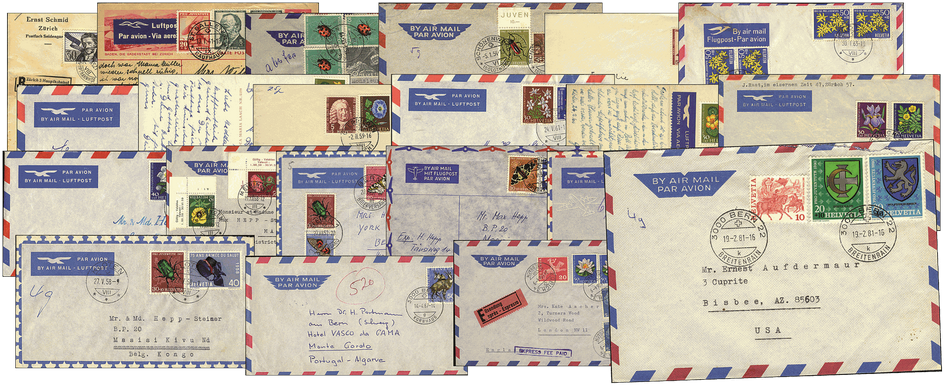 1928-1975, Destinationsbriefe-Kollektion