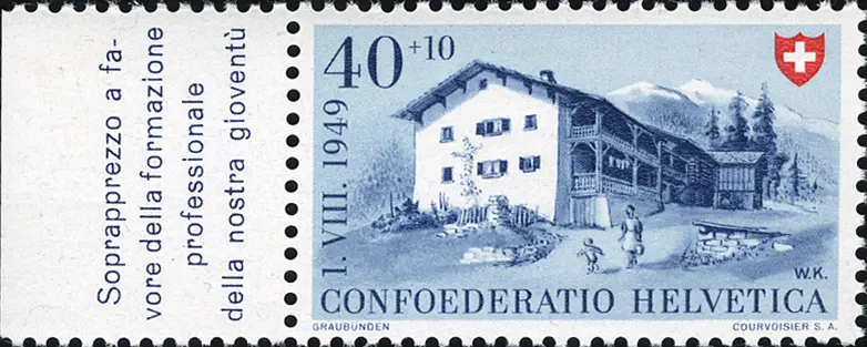 40+10 Rp. Haus im Prättigau, "Fehlender Berg neben Haus"
