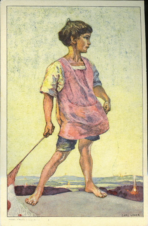 1927, 10 Rp. Knabe mit Fahne