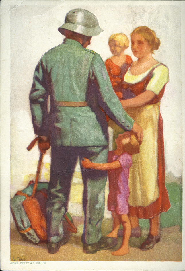 1929, 25 Rp. Wehrmann mit Familie