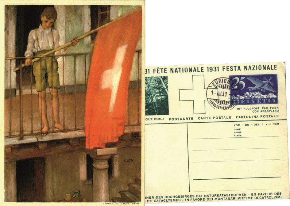 1931, 25 Rp. Knabe mit Fahne
