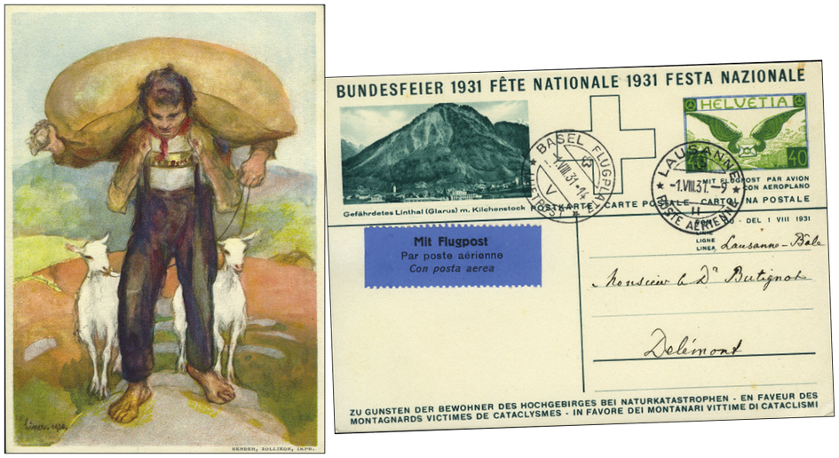 1931, 40 Rp. Senn mit Ziegen