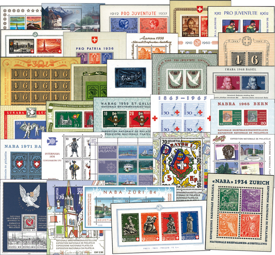 1934-2000, Schweiz Blockausgaben komplett