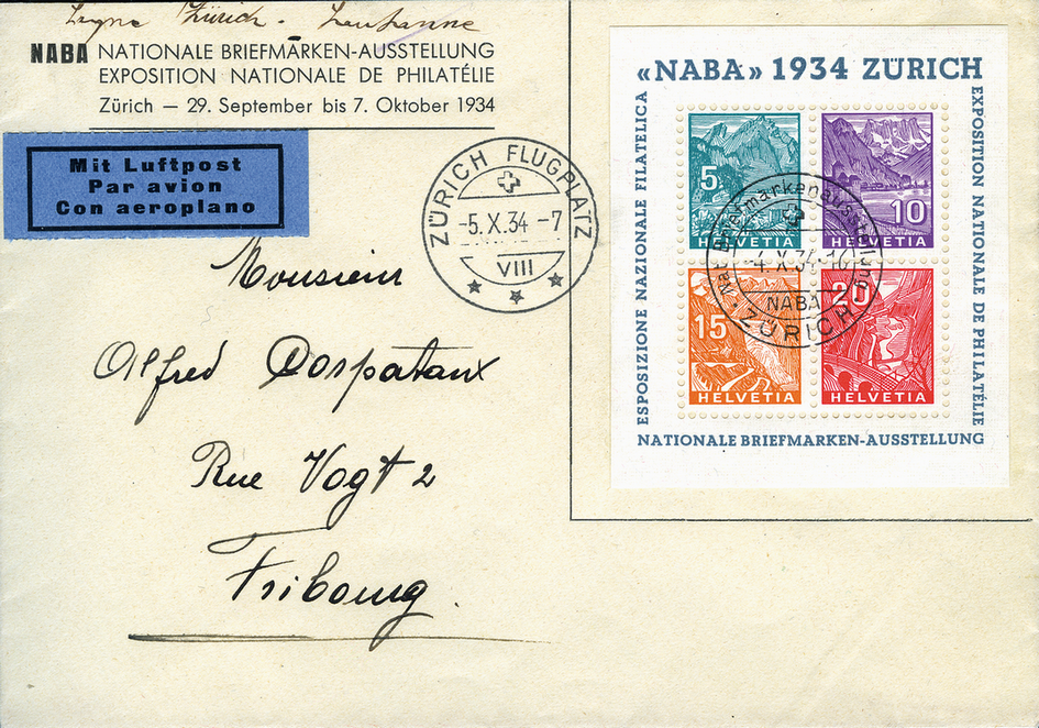 1934, Nationale Briefmarkenausstellung in Zürich (NABA)